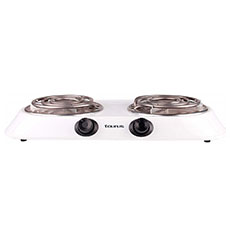 [ALPHA DUO] PARRILLA ELECTRICA DOBLE QUEMADOR EN ESPIRAL BLANCA TAURUS