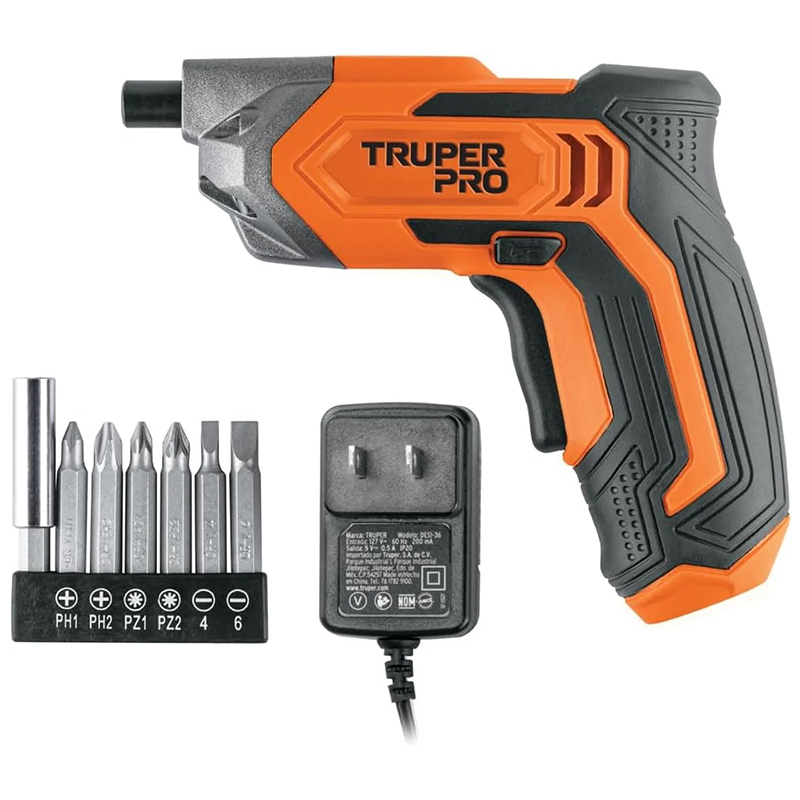 DESTORNILLADOR INALAMBRICO4.8V BATERIA DE ION LITIO 3.6V  TRUPER