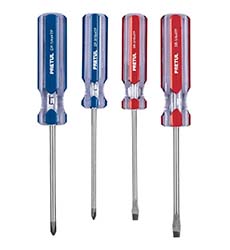 JUEGO DE DESARMADORES 4 PIEZAS MANGO PVC PRETUL