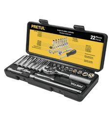 JUEGO DE AUTOCLE 22 PZAS STD 1/4 PRETUL