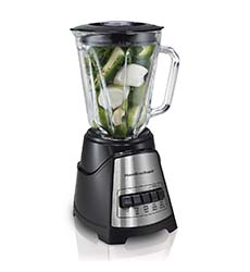 LICUADORA 12VEL 1.2LT VASO DE VIDRIO POWER ELITE  NEGRA/PLATA  HAMILTON BEACH