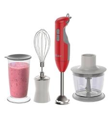 BATIDORA INMERSION 2VEL 250W CON VASO Y ACCESORIOS ROJO/GRIS OSTER