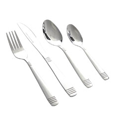 [PALMORE 16] JUEGO DE CUBIERTOS 16 PIEZAS 4 TEN 4 CUCHILL 4 CUCH SOPERAS 4CUCH POSTRE ACERO INOX PULIDO GIBSON