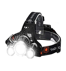 LINTERNA LED FRONTAL RECARGABLE DE CABEZA CON 3 LUCES