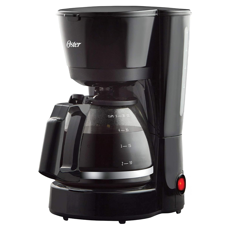 [2128178] CAFETERA 5 TAZAS ANALOGA JARRA DE VIDRIO NEGRO OSTER