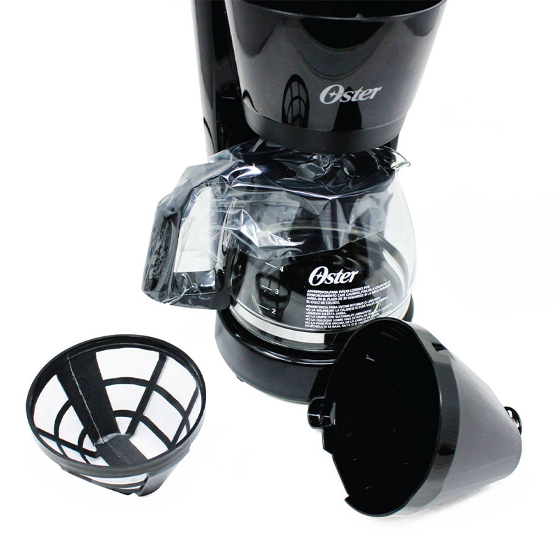 [2128178] CAFETERA 5 TAZAS ANALOGA JARRA DE VIDRIO NEGRO OSTER