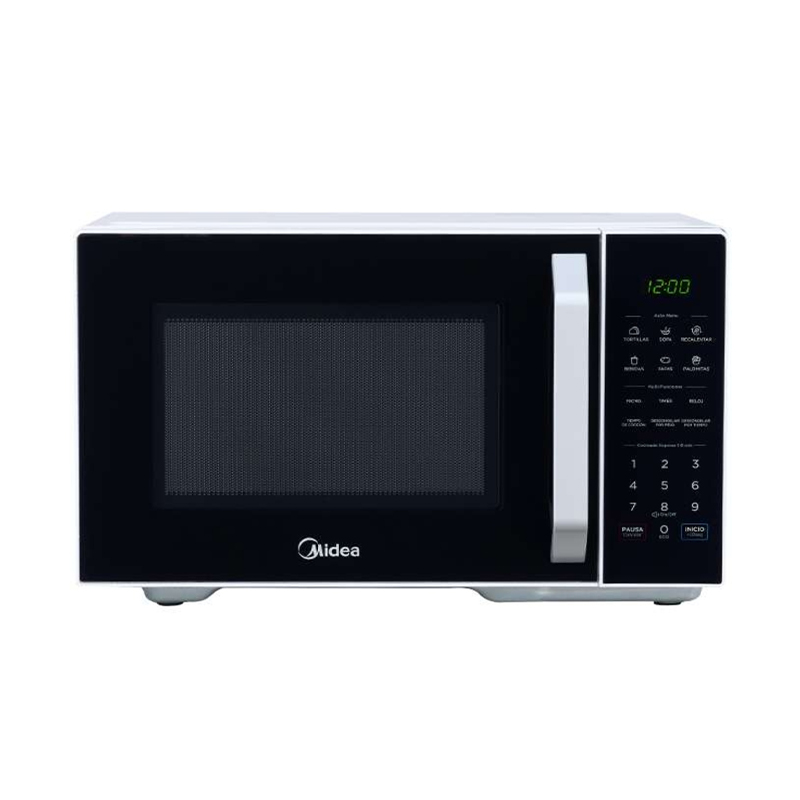 HORNO DE MICROONDAS 1.1 PIES COLOR NEGRO CON BLANCO MARCA MIDEA