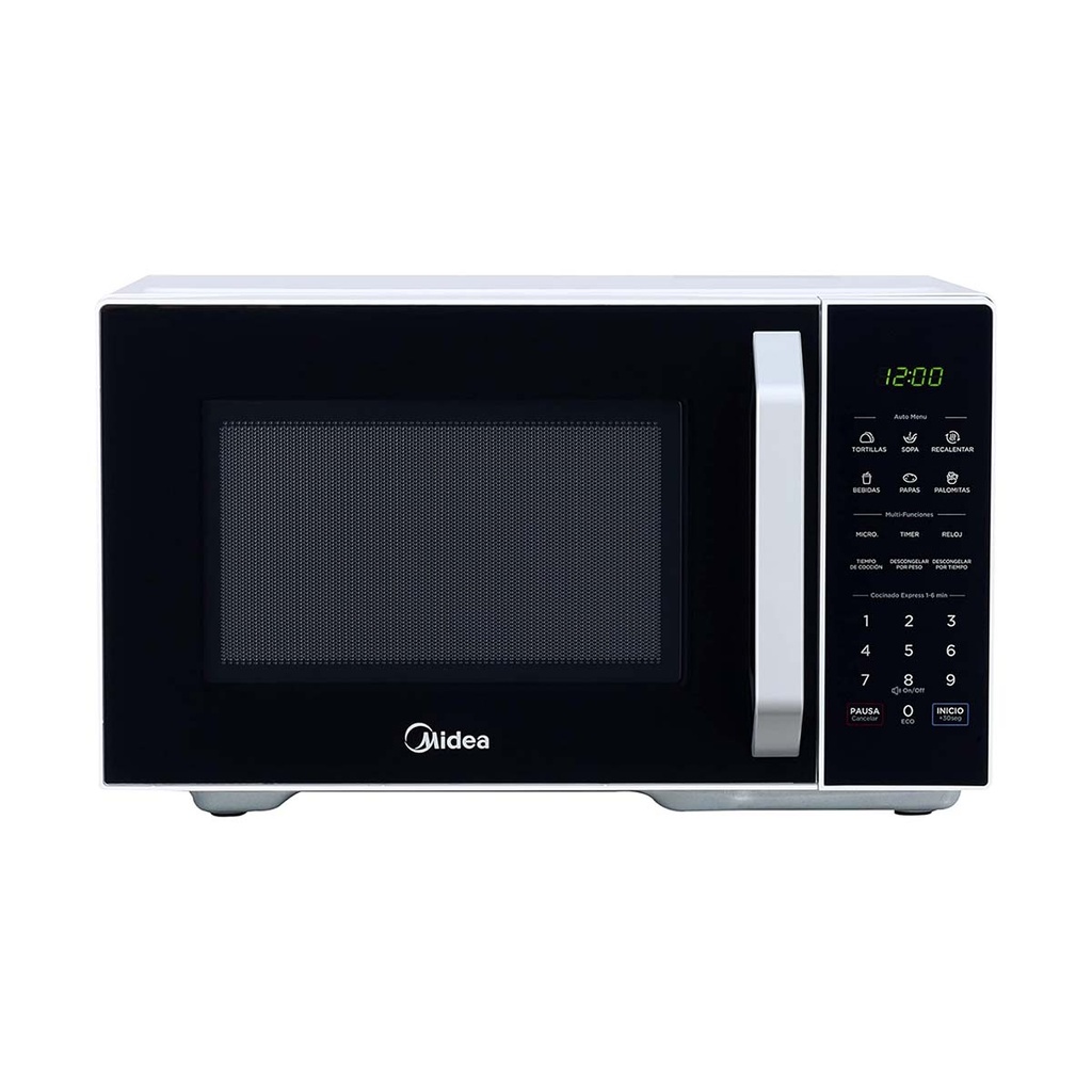 HORNO DE MICROONDAS 1.1 PIES COLOR NEGRO CON BLANCO MARCA MIDEA