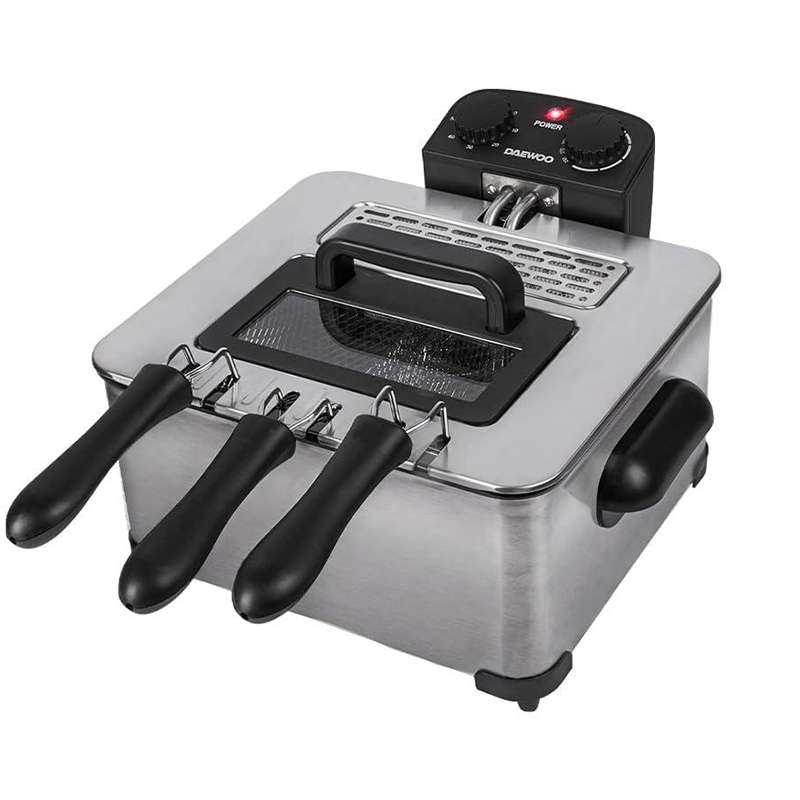 [DDF-376] FREIDORA DE INMERSIÓN COLOR PLATEADO, CAPACIDAD DE 4 LITROS, 3 CESTAS PARA FREÍR (1 GRANDE/2 PEQUEÑAS), 1700W