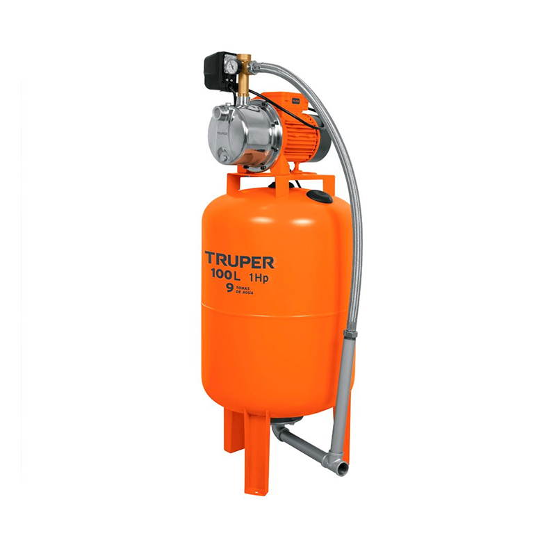 [12255] EQUIPO HIDRONEUMATICO 100 L BOMBA JET INOX 1 HP TRUPER