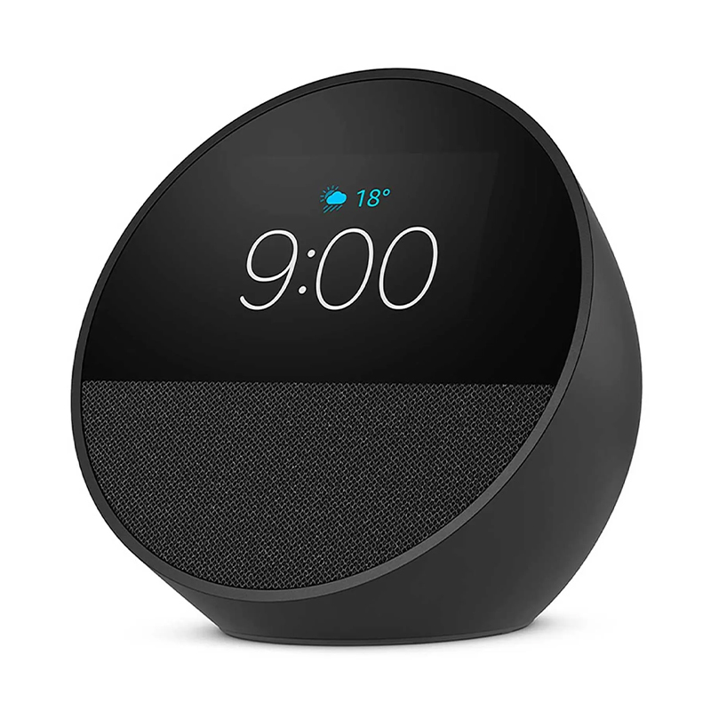 BOCINA INTELIGENTE ALEXA ECHO SPOT MODELO 2024 NEGRO