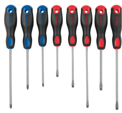 JUEGO DE 8 DESARMADORES MANGO COMFORT GRIP, PRETUL (copia)