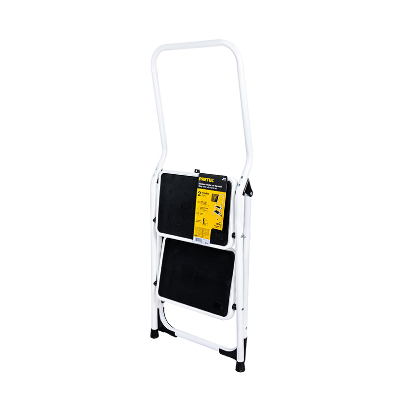 ESCALERA TUBULAR, PLEGABLE, 2 PELDAÑOS CON BARANDAL, PRETUL