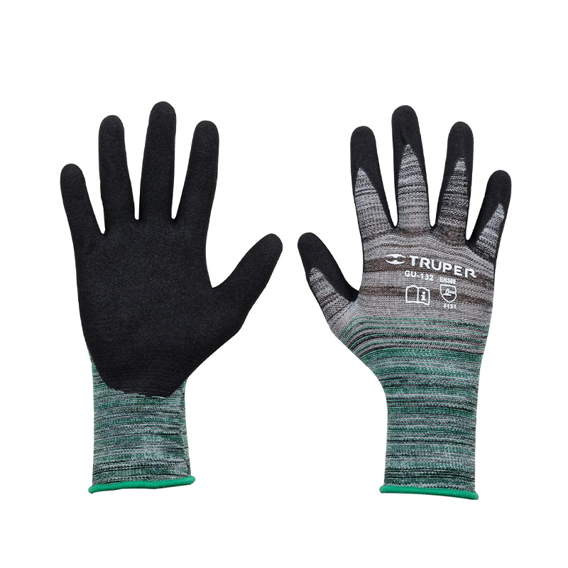 GUANTES DE NYLON RECUBIERTOS DE NITRILO ARENOSO, M, TRUPER